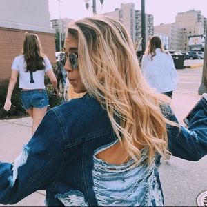 NASTY GAL destroyed denim jacket